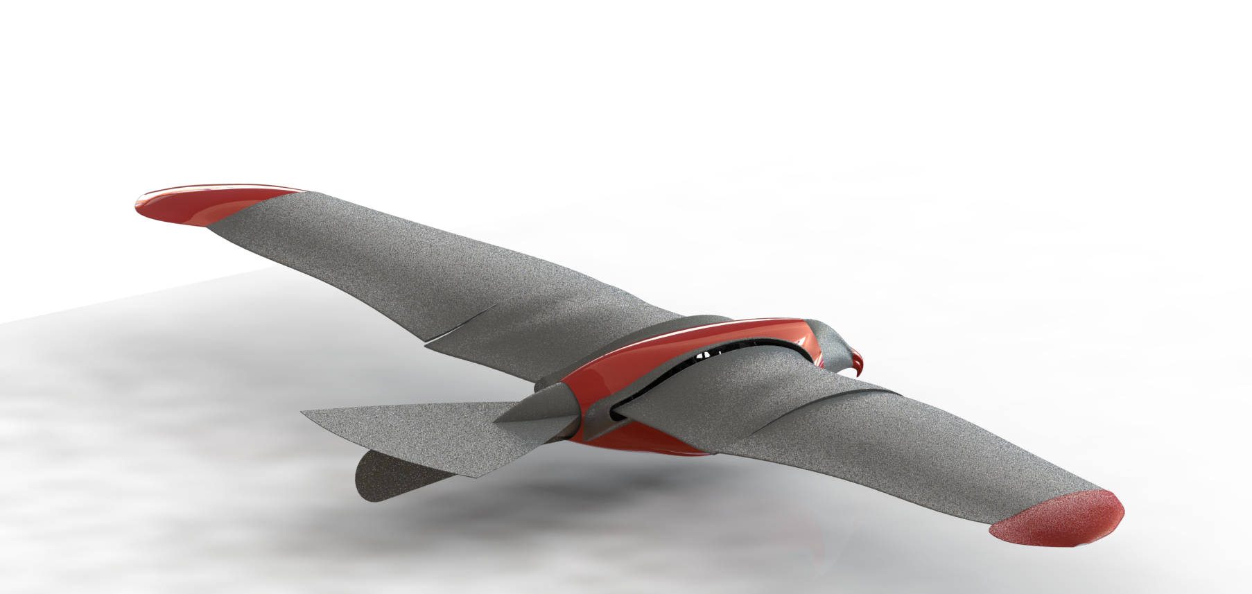 DroneAvion full bird drone in flight — CAD render