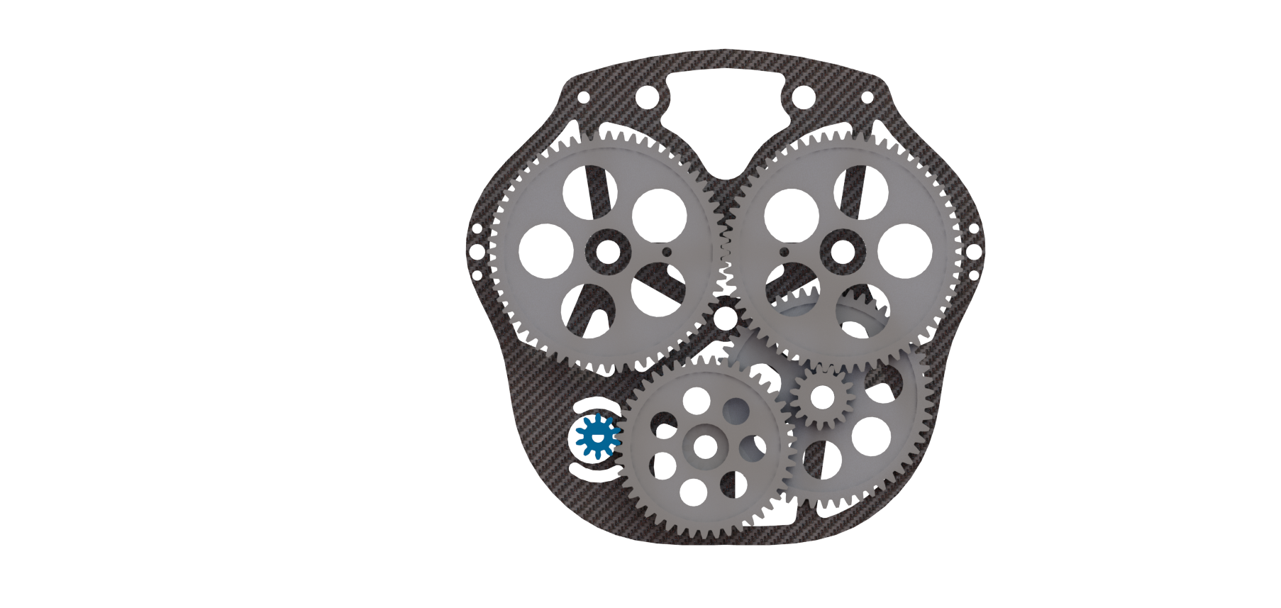 Twin-stage compound gear train — 60:1 ratio