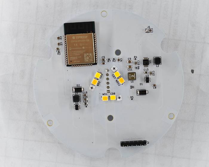 Light engine PCB front showing LEDs
